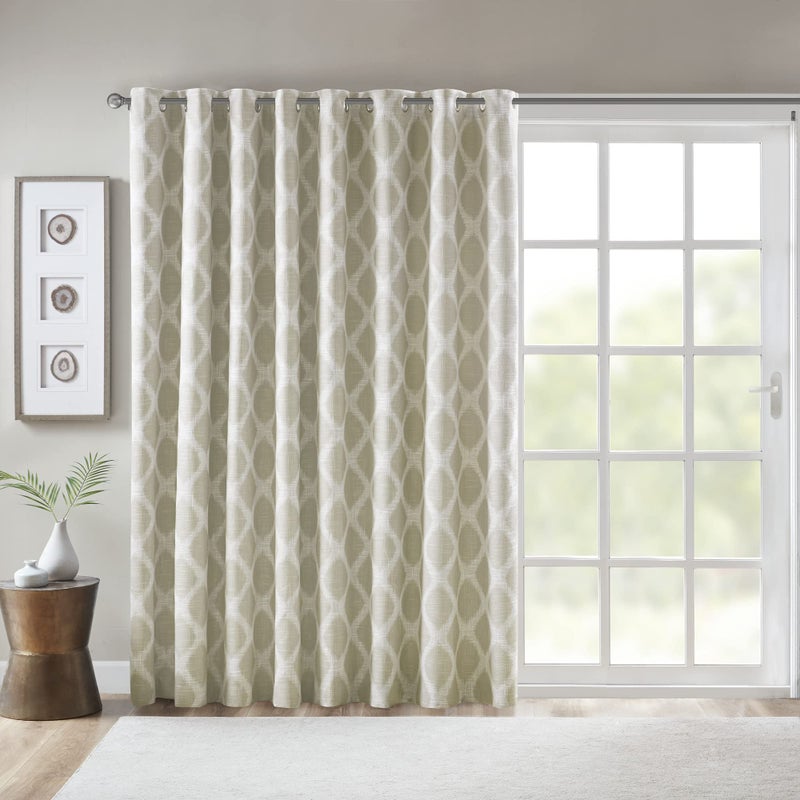 SUNSMART Sun Smart Blakesly Blackout Curtains Patio Window, Ikat Print, Grommet Top Living Room Decor, Living Room Decor, Thermal Insulated Light Blocking Drape for Bedroom and Apartments, 100" x 84", Taupe - Image 3